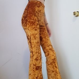 Orange Velvet Bell Bottoms